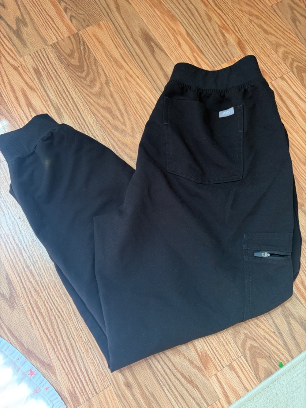 Figs Black Women's Cargo Jogger Pants with Zip Pocket